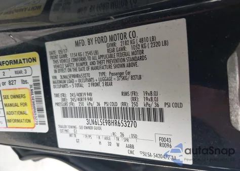 2017 Lincoln Mkz Reserve из США, поврежденный, VIN 3LN6L5E98HR653270